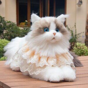 Realistic Cat Stuffed Animal for Kids Lifelike Ragdoll Cat Plush, Gift for Kids